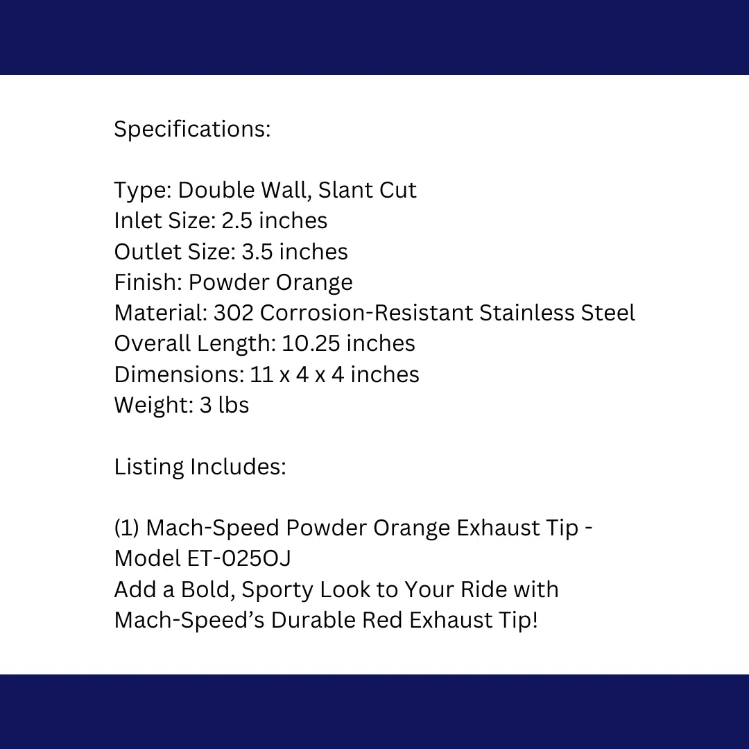 Dual Round Double Wall Slant Cut Tip Powered Coat Orange-ET-025OJ